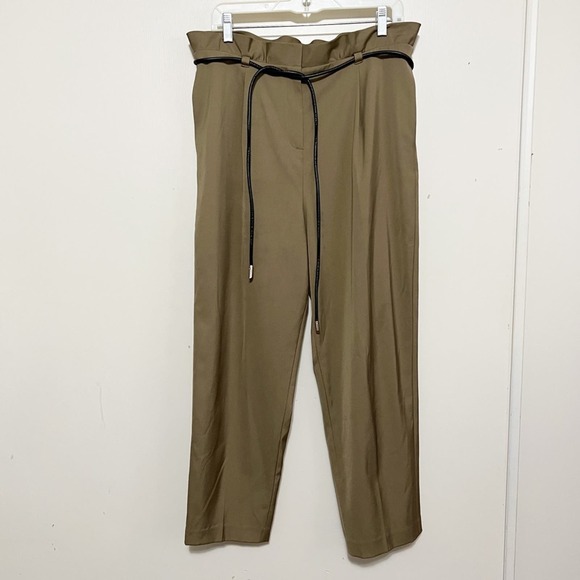 Ted Baker Tan Paperbag High Rise Pants 4 US L - Picture 1 of 8